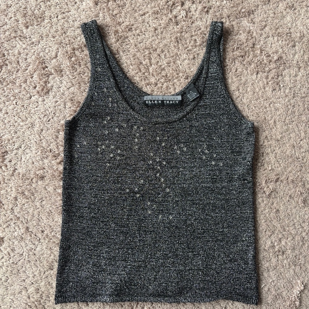 Ellen Tracy Sparkly Knit Tank Top